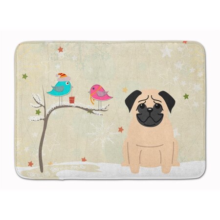 Carolines Treasures Christmas Presents Friends Pug Fawn Machine Washable Memory Foam Mat BB2480RUG